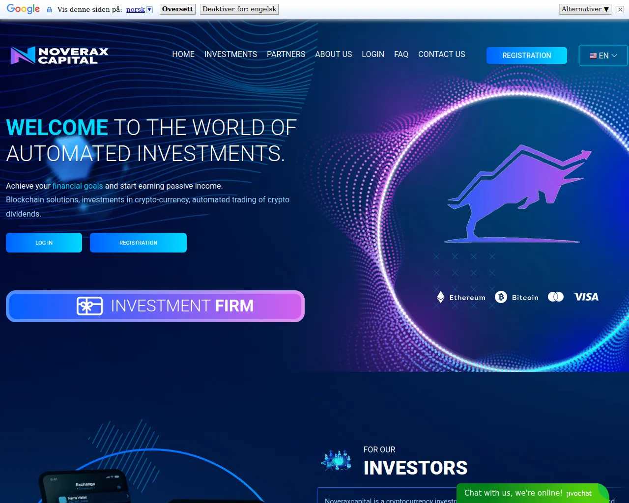 Screenshot of noveraxcapital.com