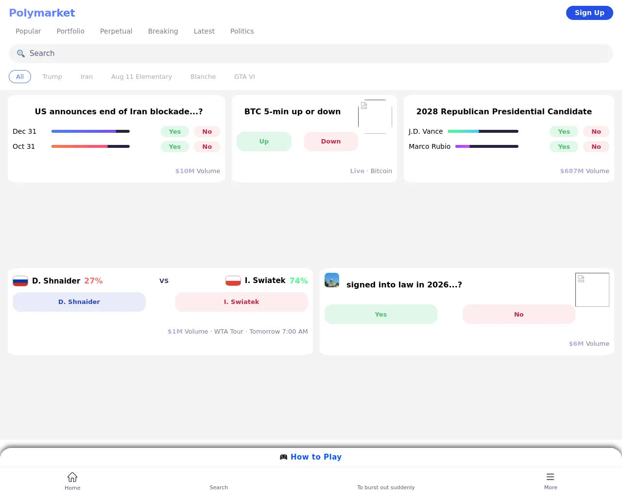 Screenshot of poliymarket.xyz