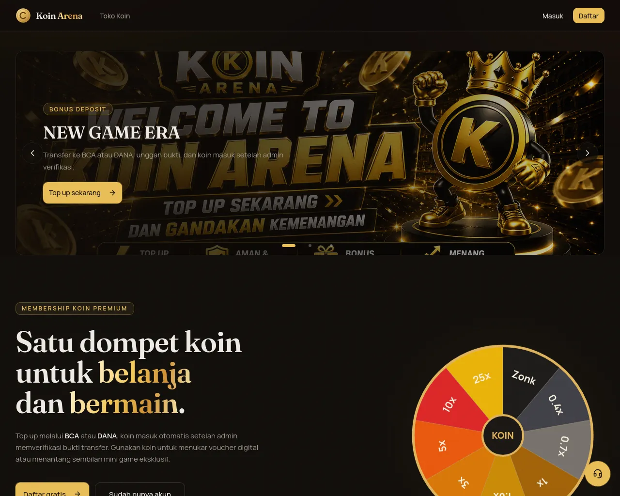 Screenshot of koinarena.xyz