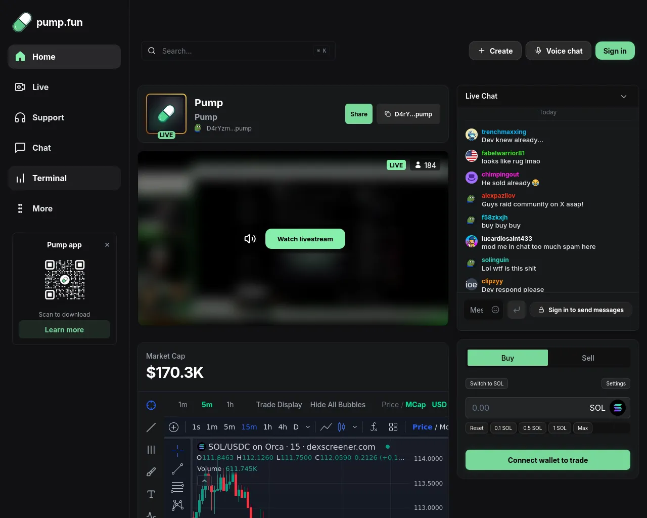 Screenshot of stream-pumpfun.live