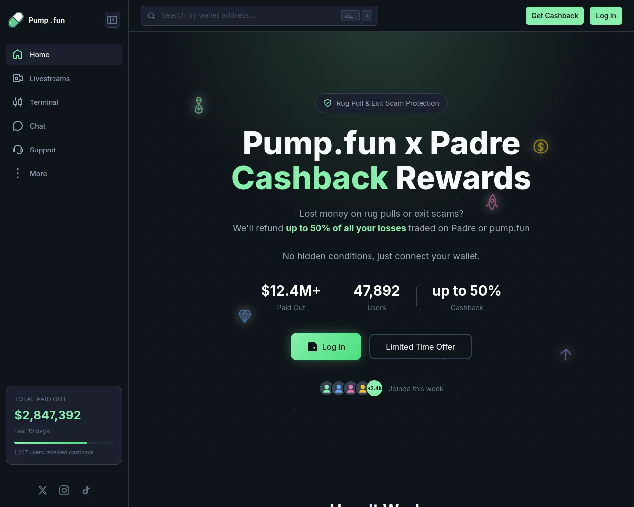 Screenshot of cashback-padre.gg