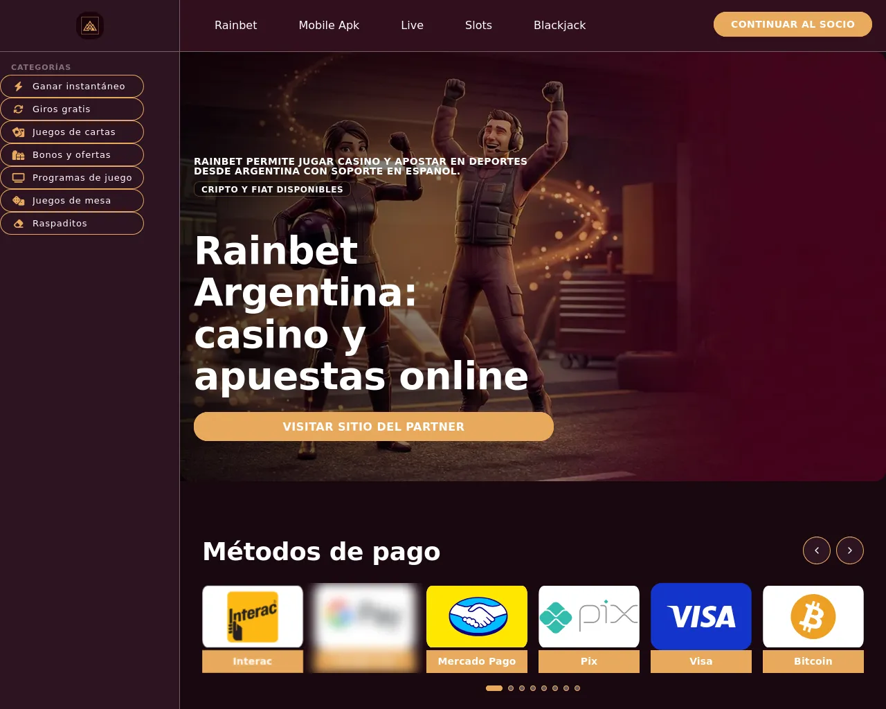 Screenshot of rainbetarg.com