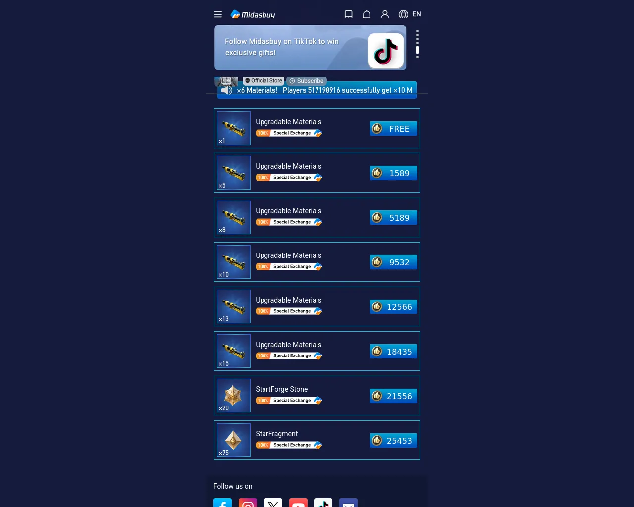 Screenshot of shopmidasbuy.officiall-events.com