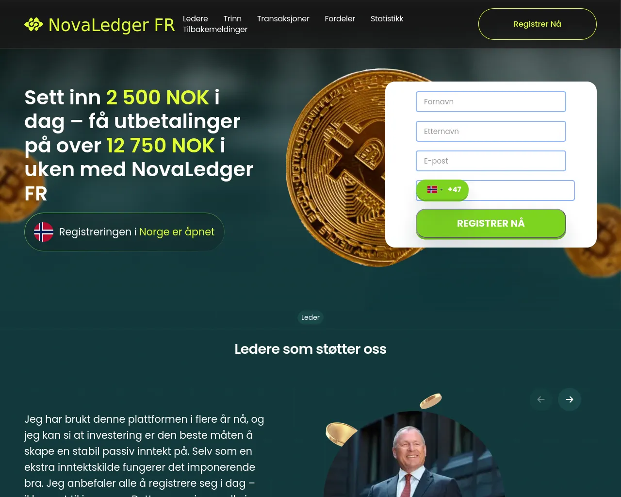 Screenshot of novaledgerfrtrade.com