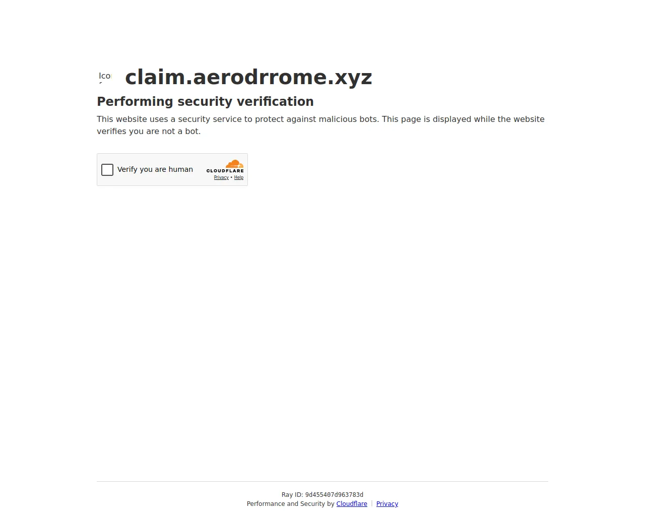 Screenshot of claim.aerodrrome.xyz