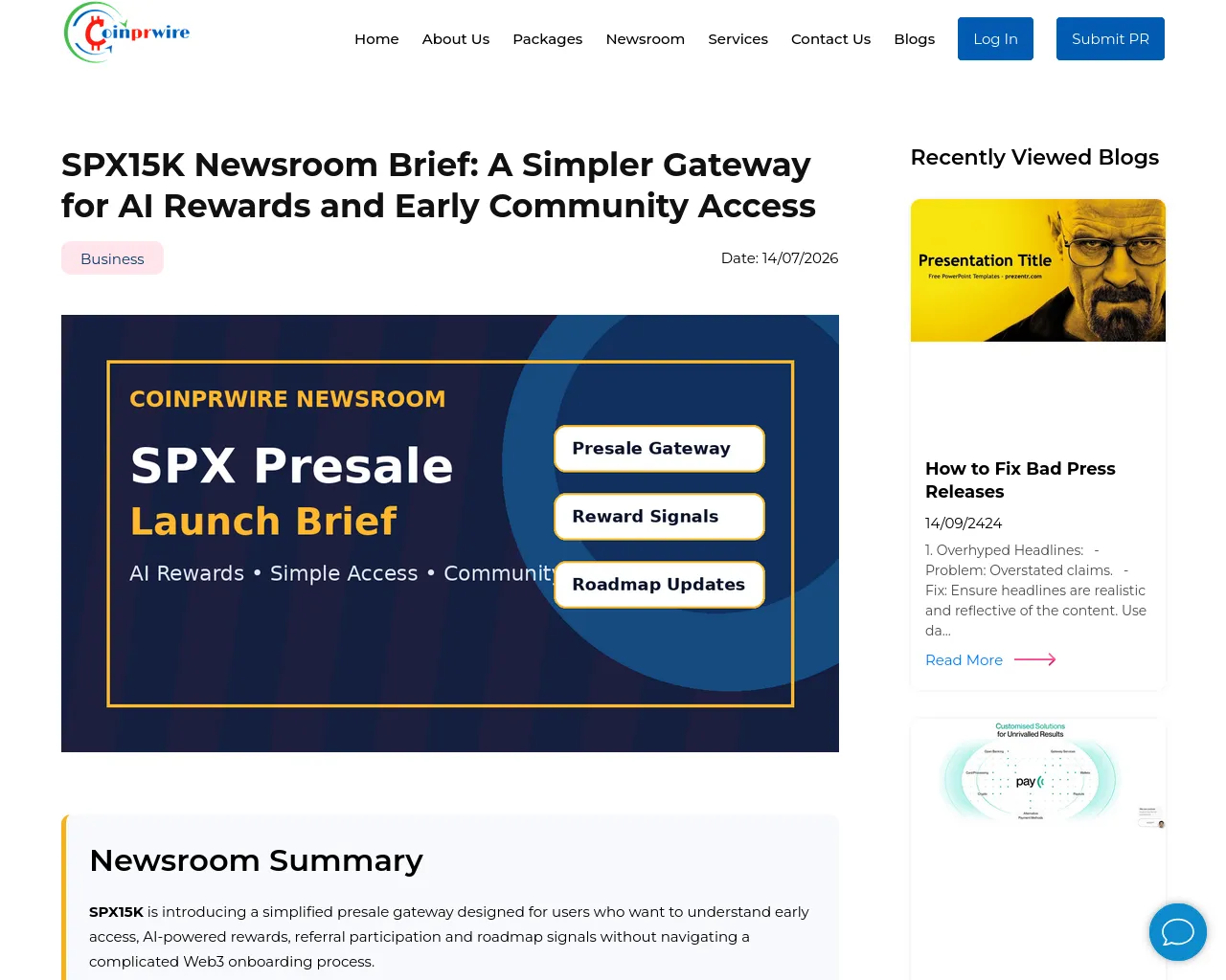 Screenshot of spx15k-coinprwire.com