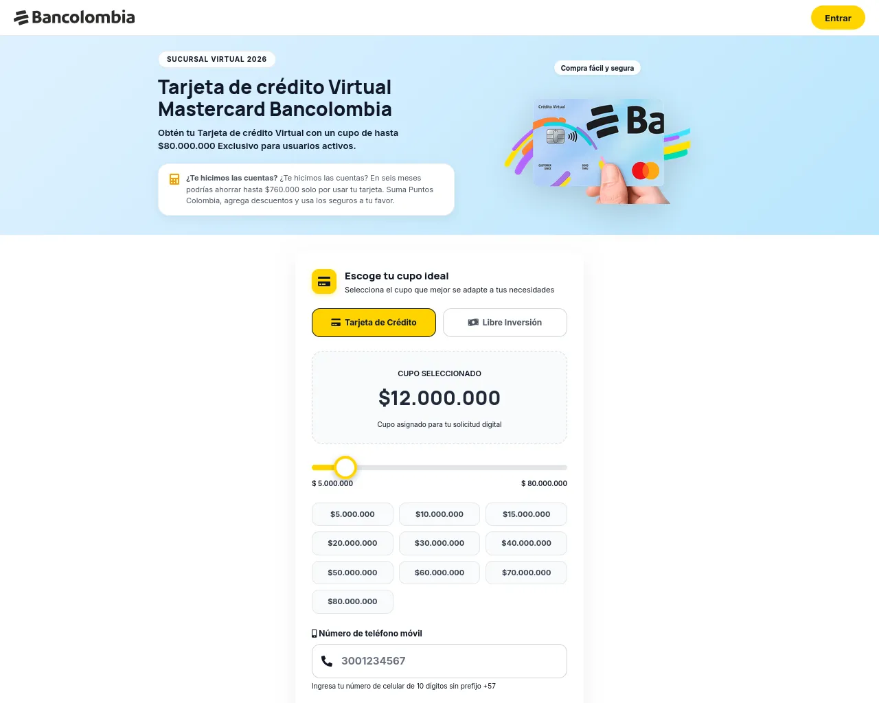 Screenshot of creditscolombia.com