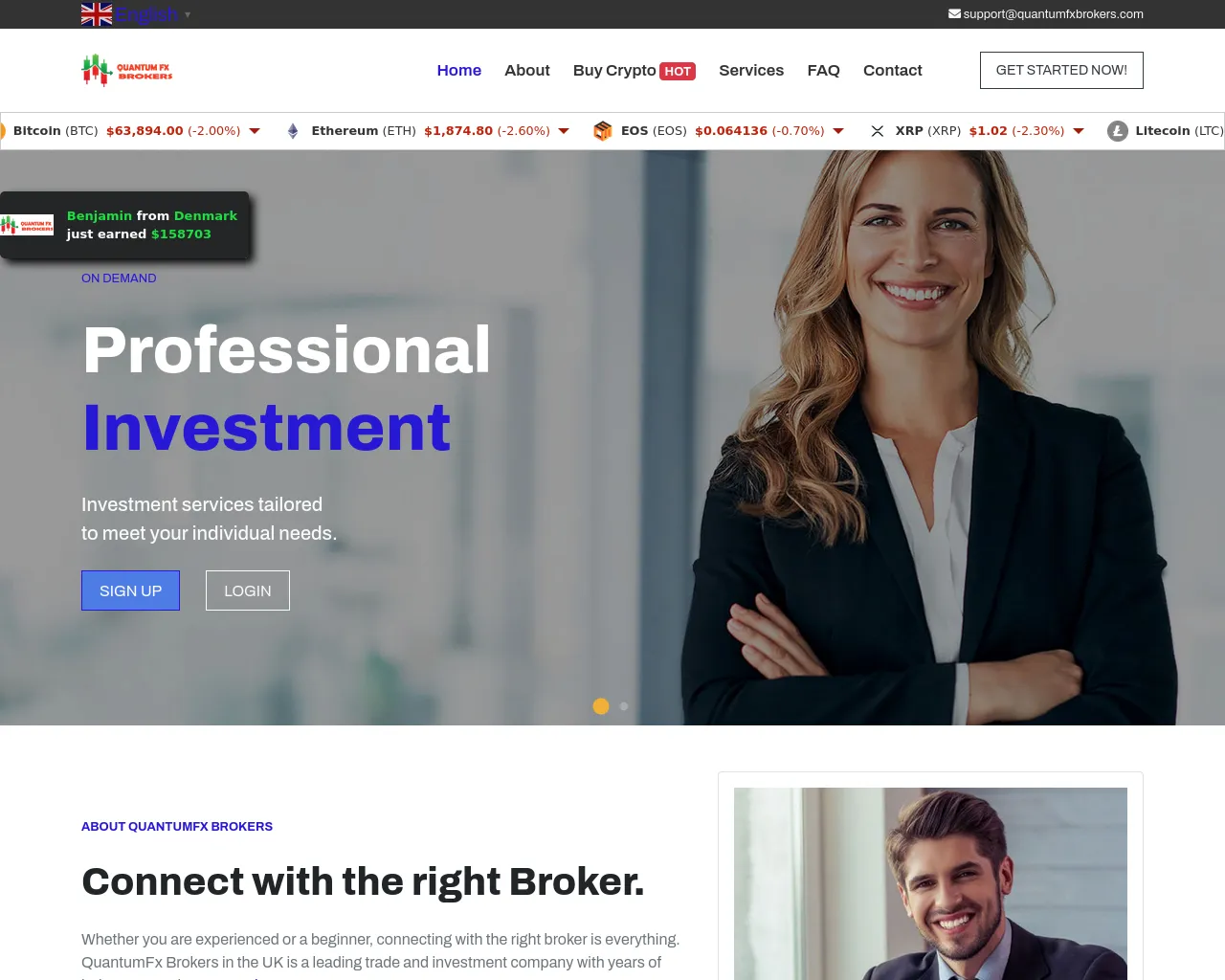 Screenshot of quantumfxbrokers.com