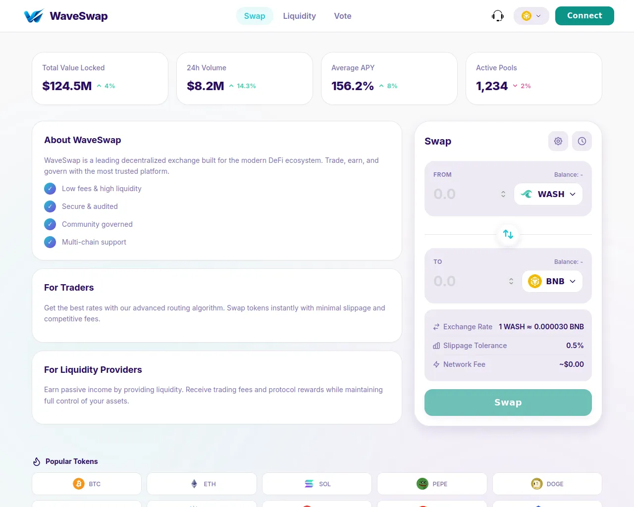 Screenshot of waveswap-site.pages.dev