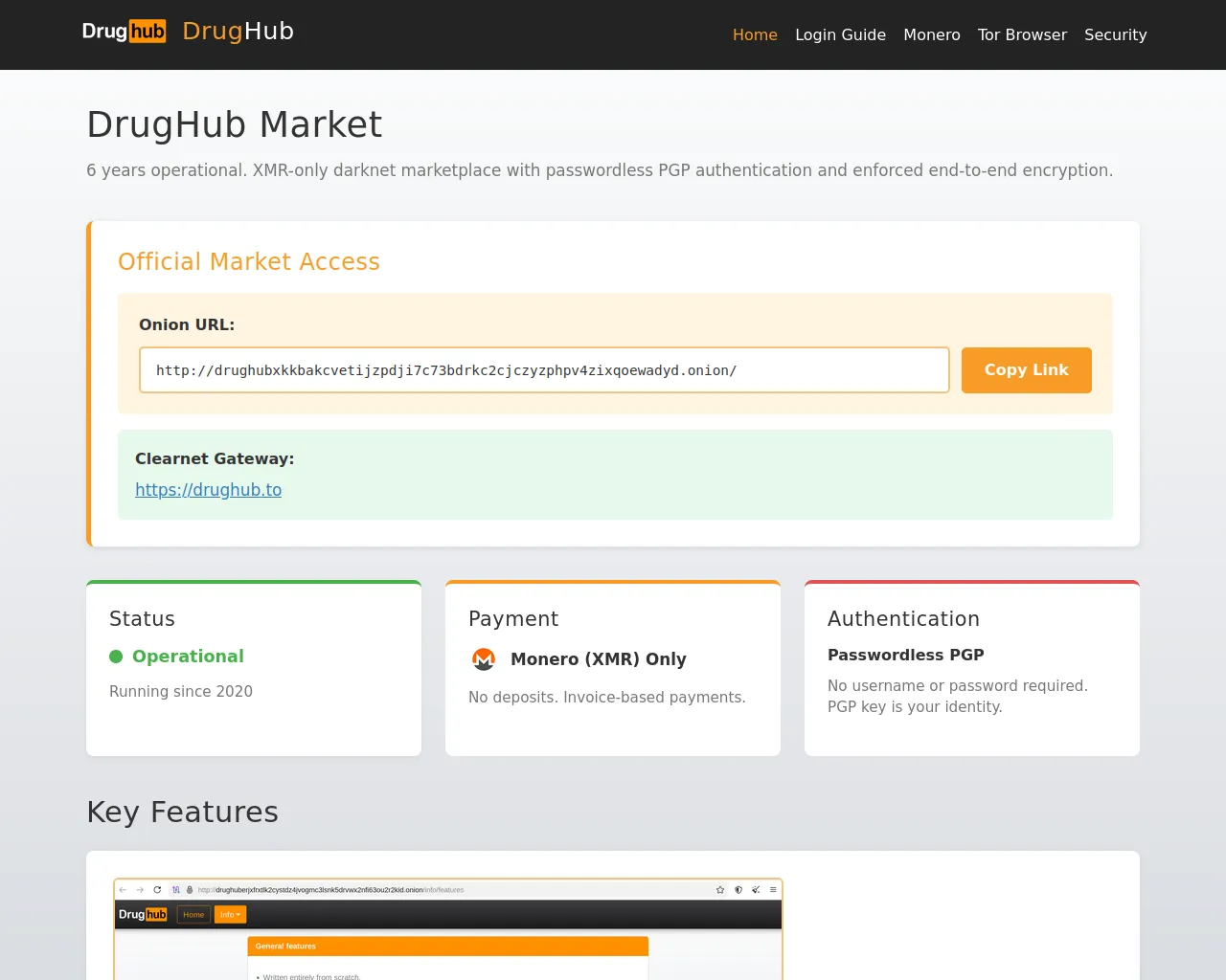 Screenshot of drughubmarket.live