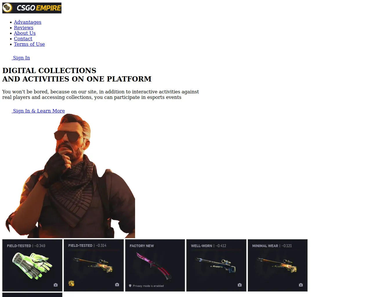 Screenshot of csgoenmpire.com