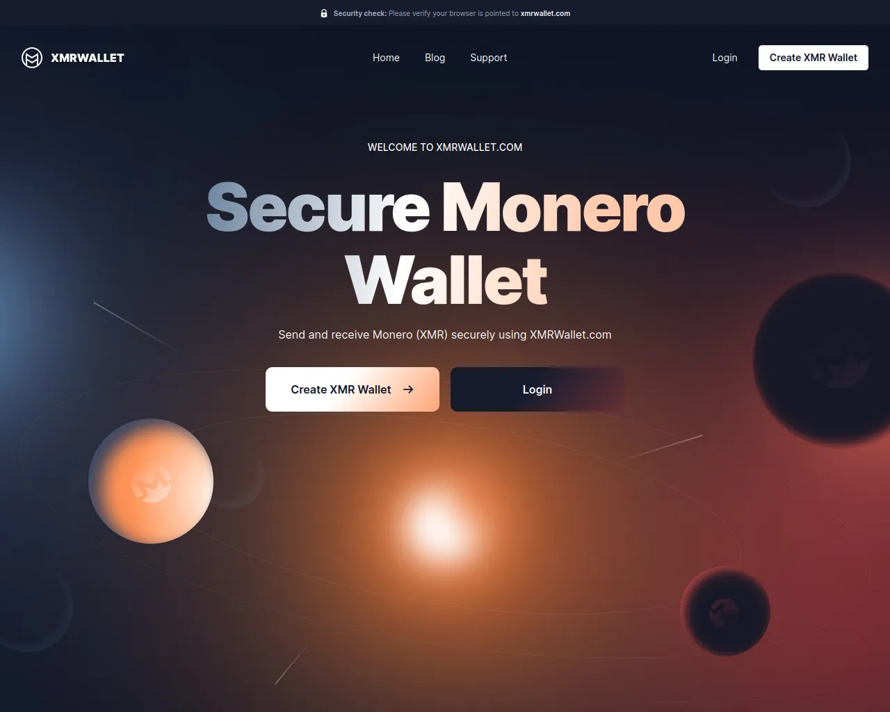 Screenshot of xmmrwallet.com