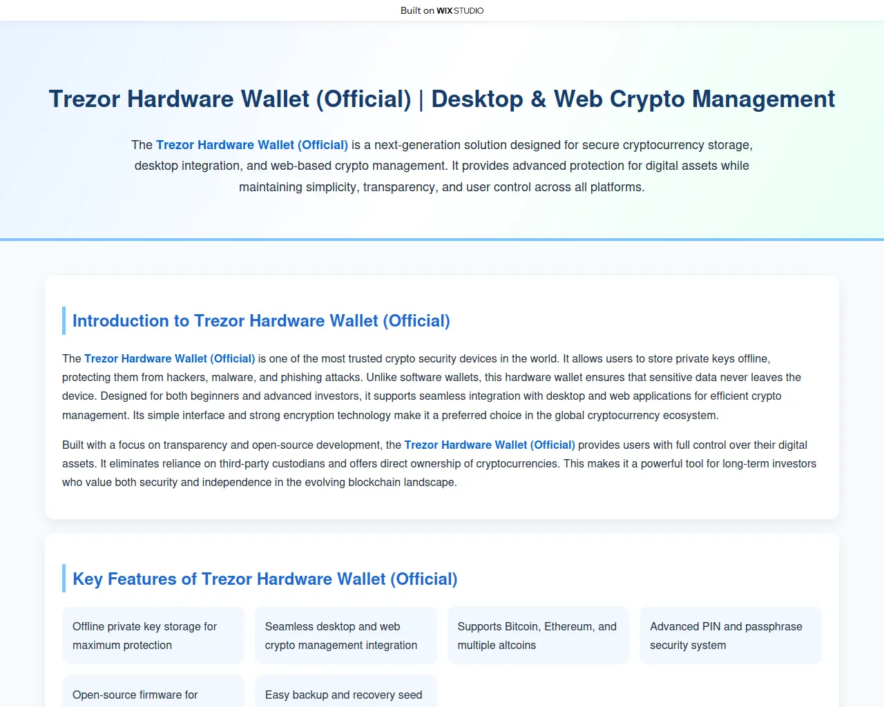 Screenshot of started-hardwares.wixstudio.com