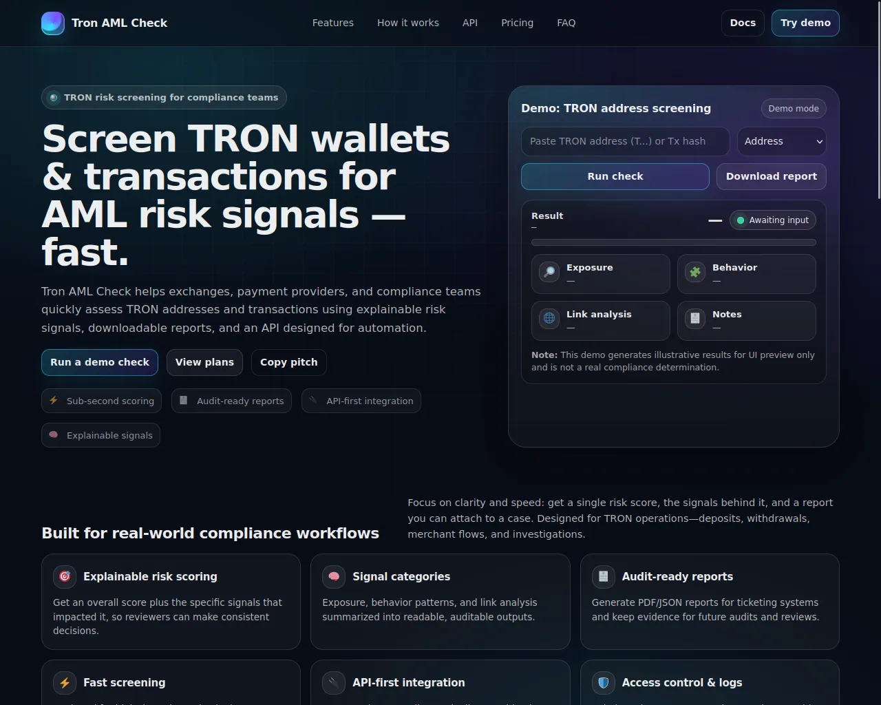 Screenshot of trx-aml.org