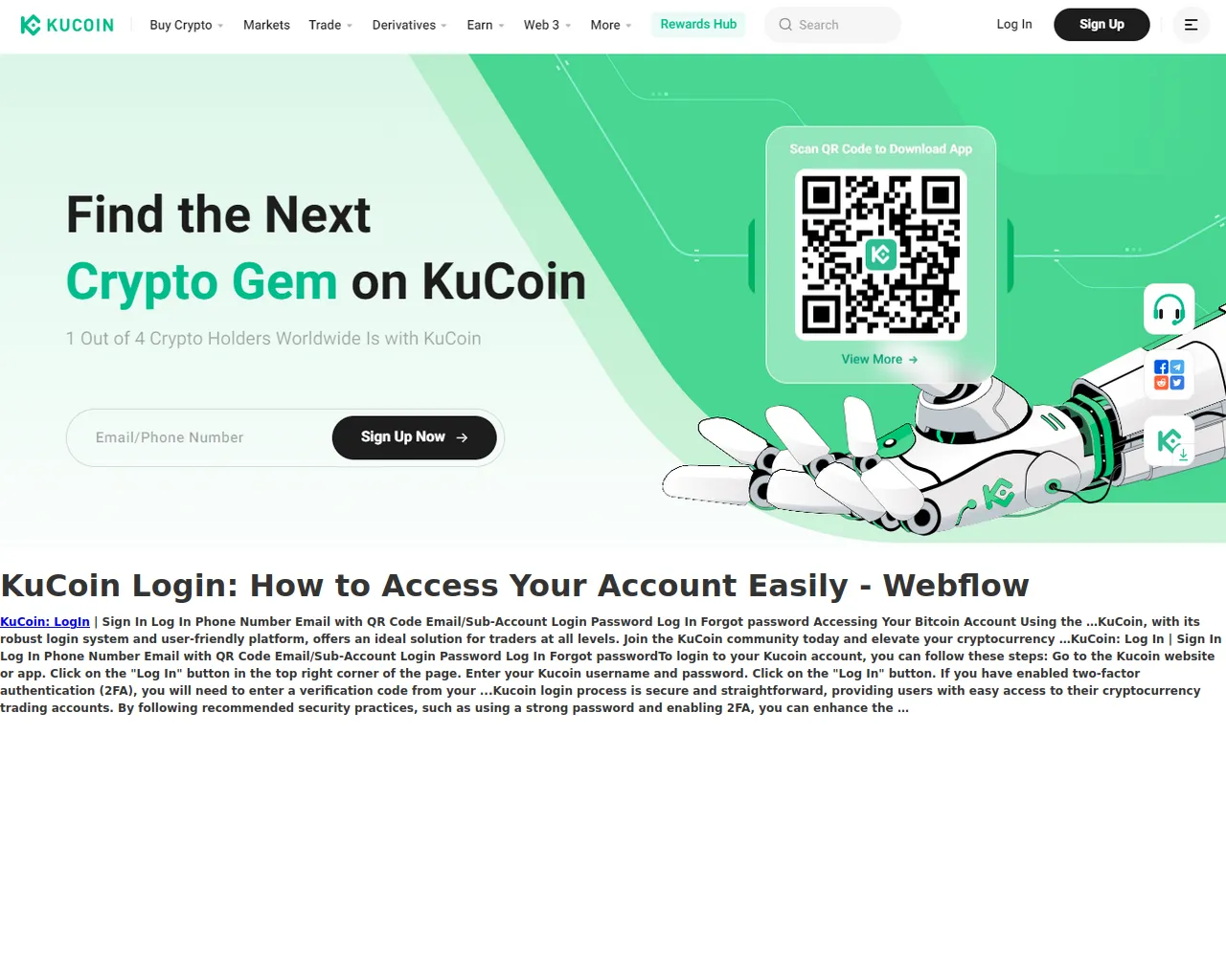 Screenshot of loginkkuicoin.webflow.io