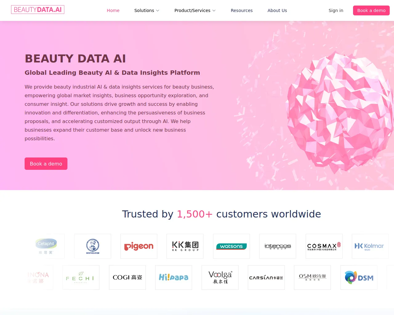 Screenshot of beautydata.ai