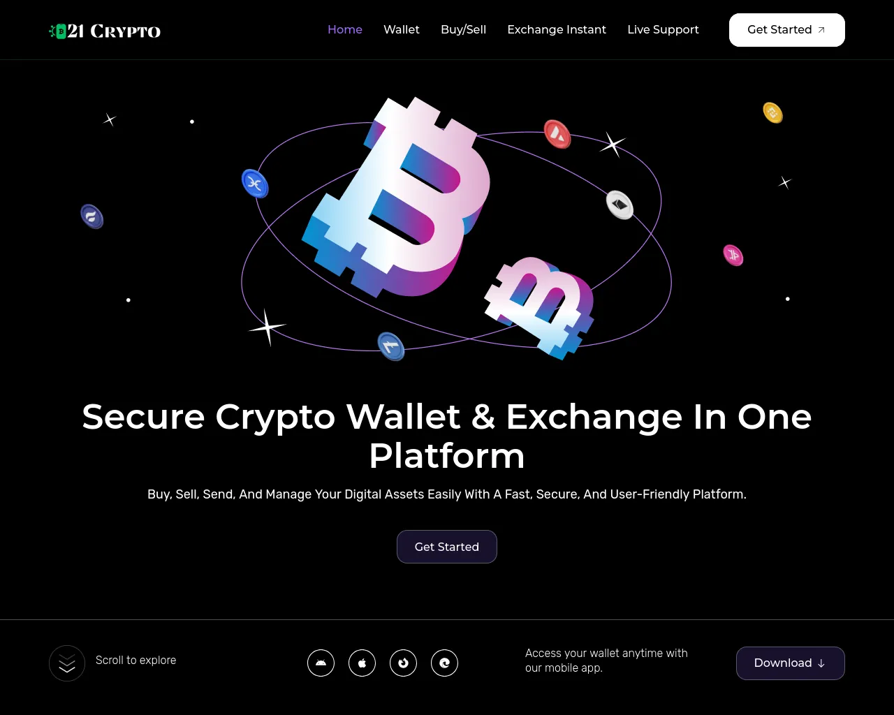 Screenshot of 21crypto.io