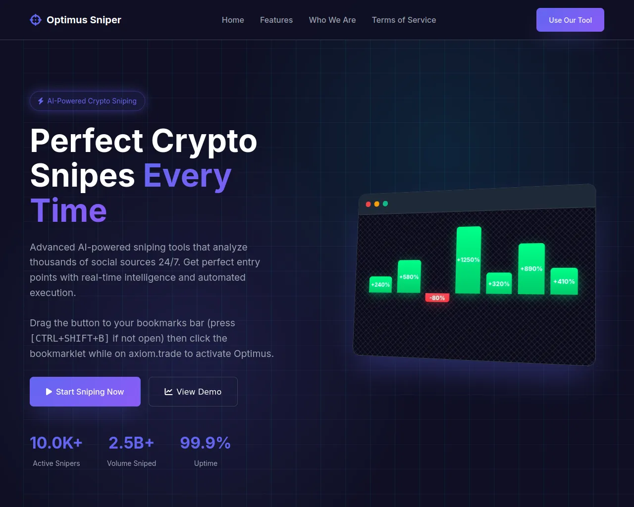 Screenshot of optimus-sniper.click