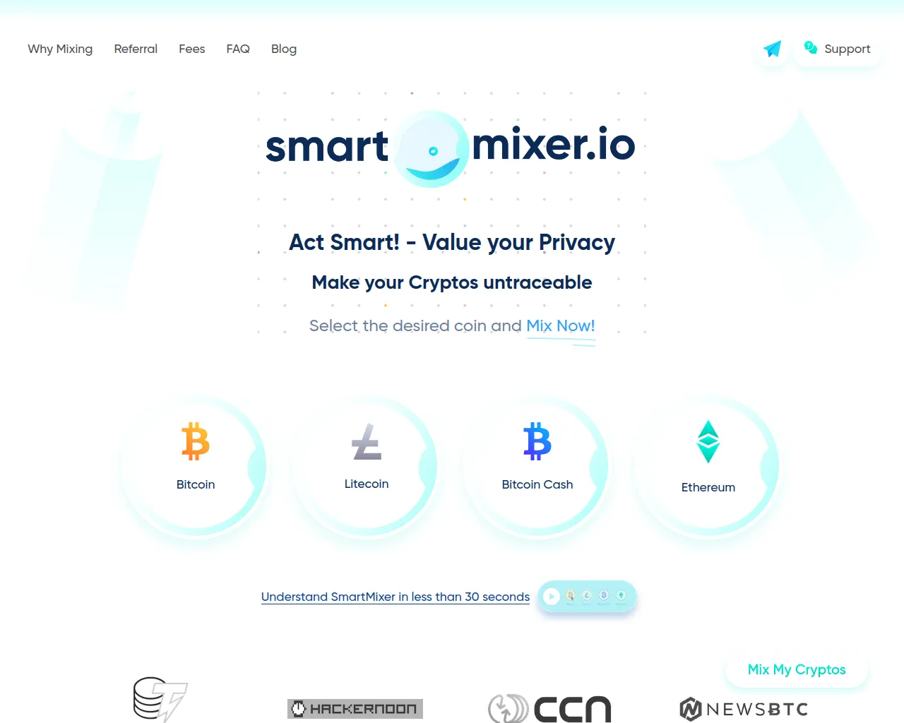 Screenshot of smartmixer.ai