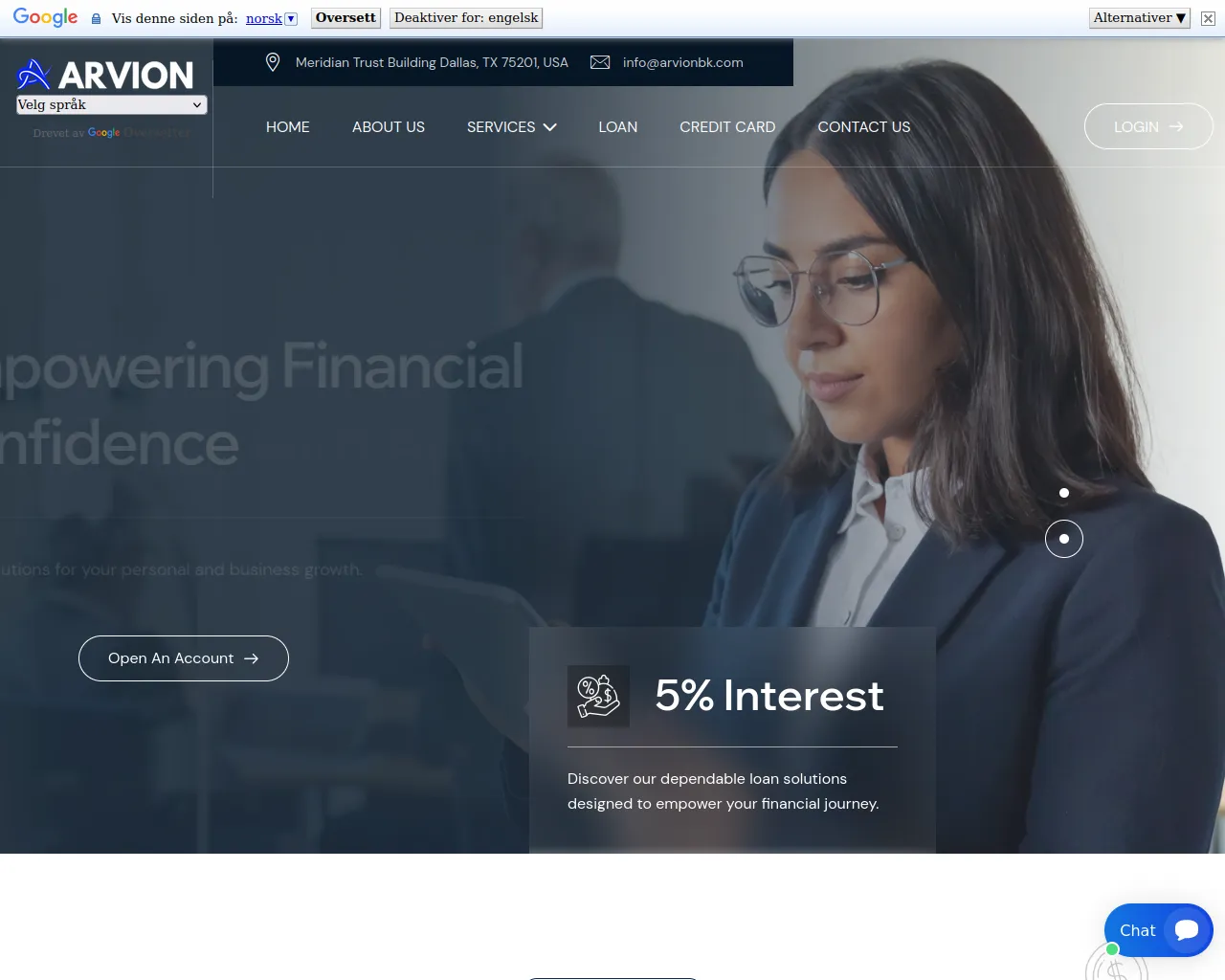 Screenshot of arvionbk.com