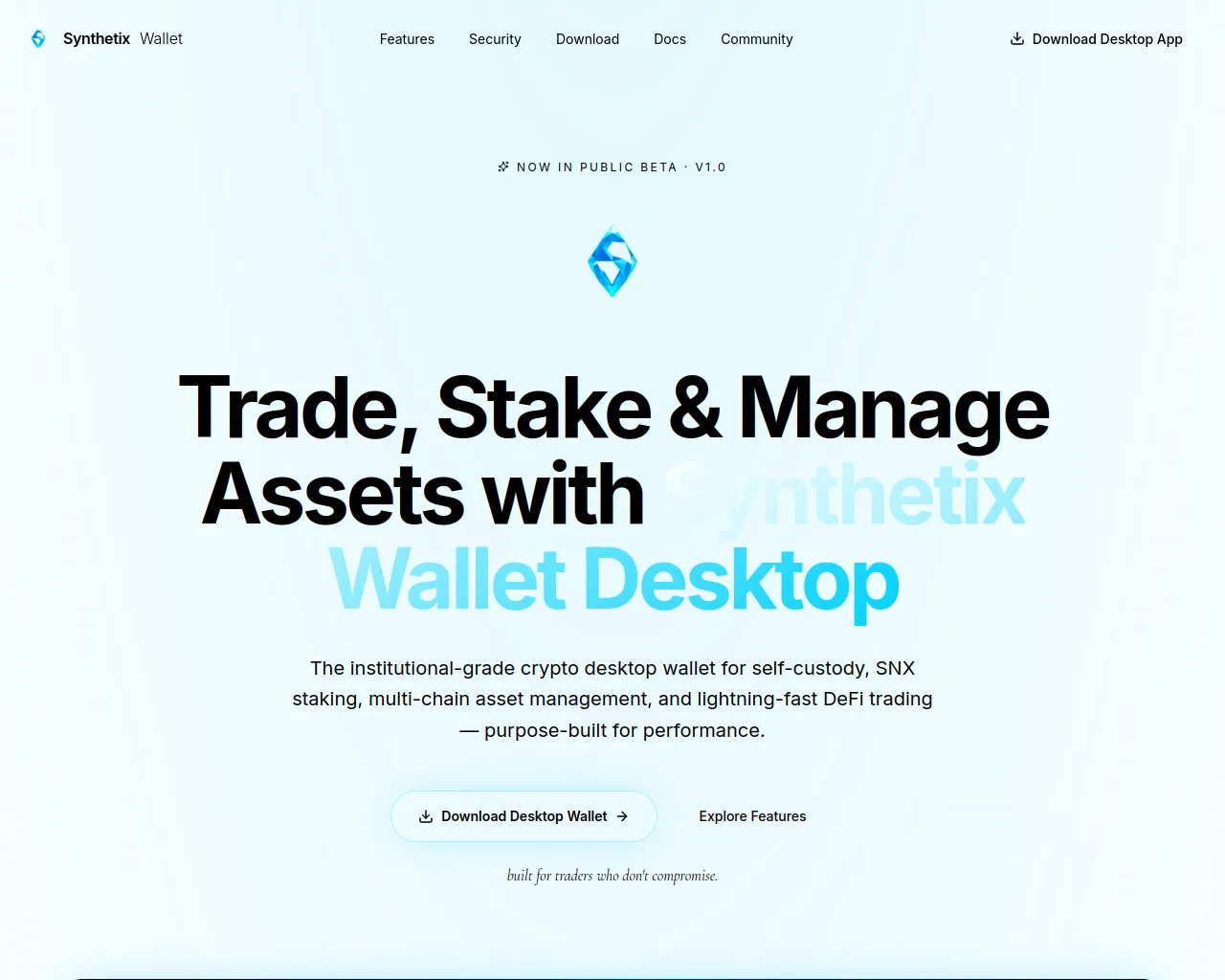 Screenshot of synthetixdesktopwallet.xyz