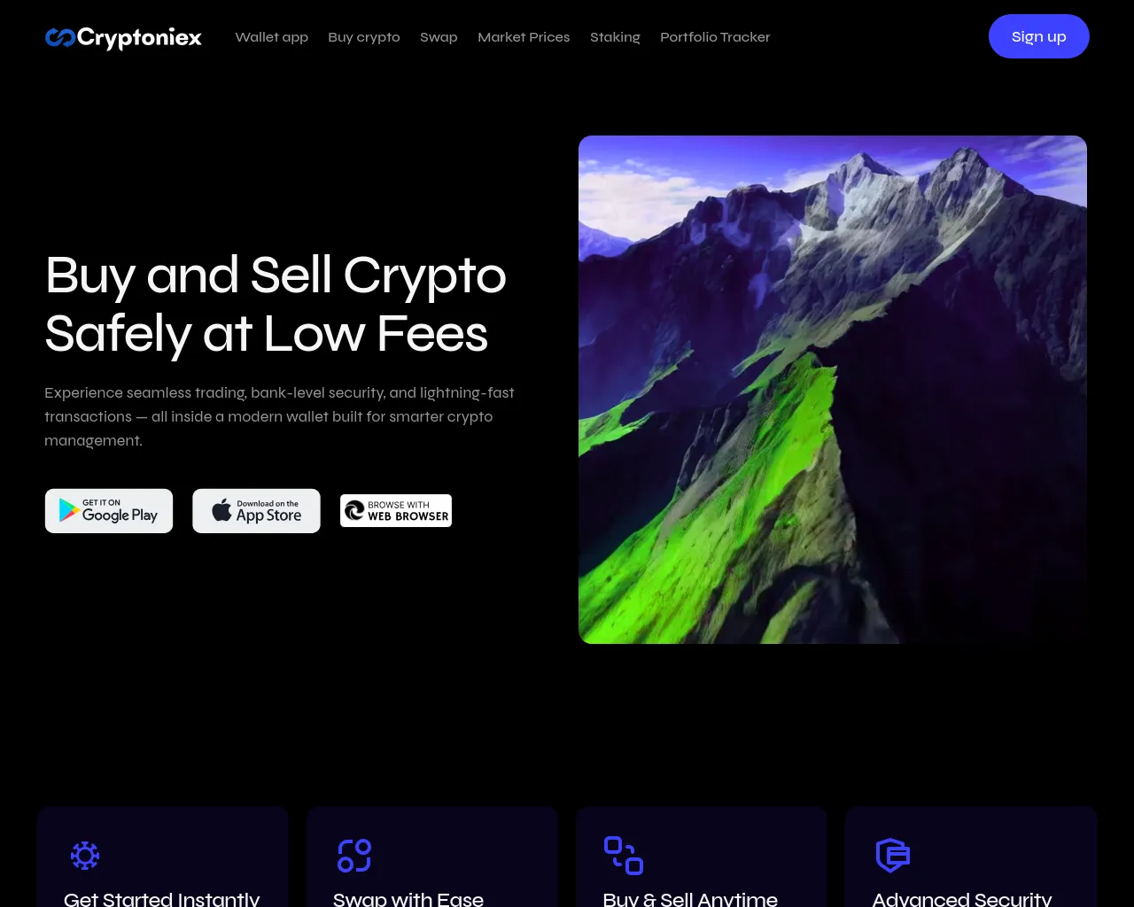 Screenshot of cryptoniex.io