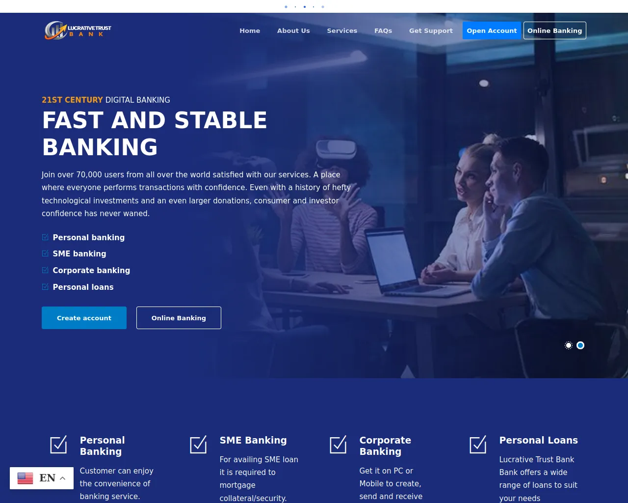 Screenshot of ibank.lucrativetrustb.com