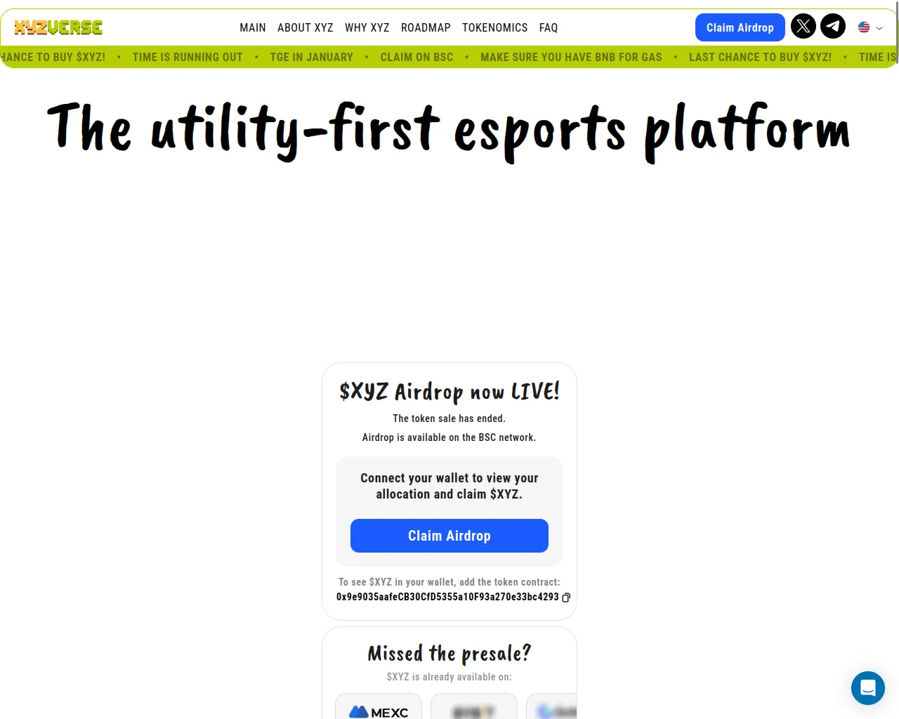 Screenshot of airdropxyzverse.io