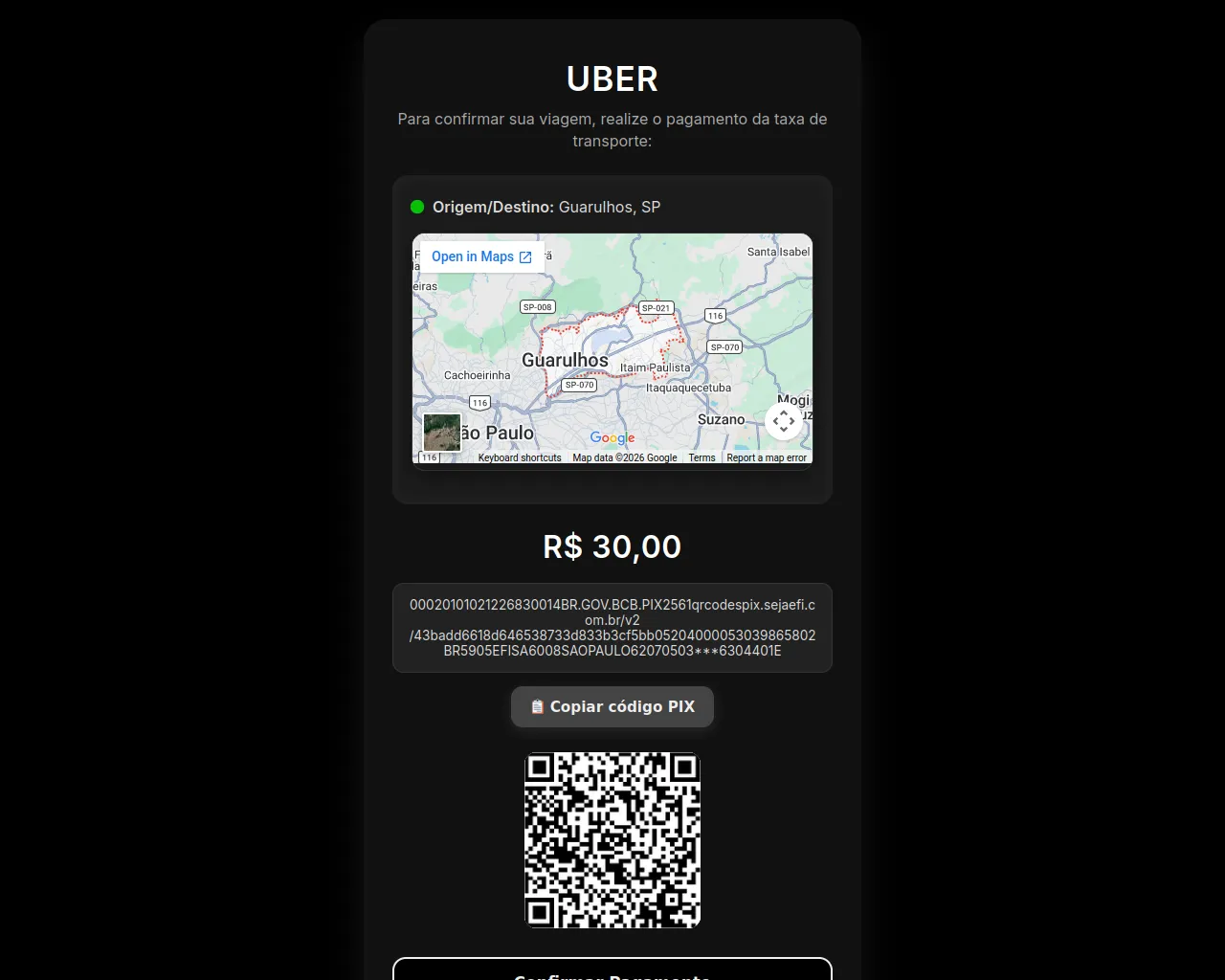 Screenshot of uber-958948392.vercel.app