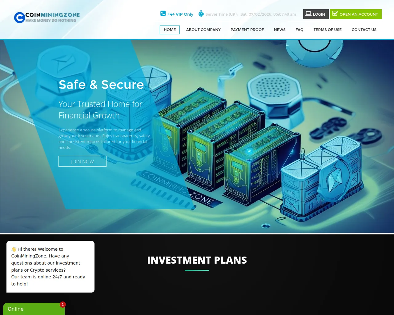 Screenshot of coinminingzone.com