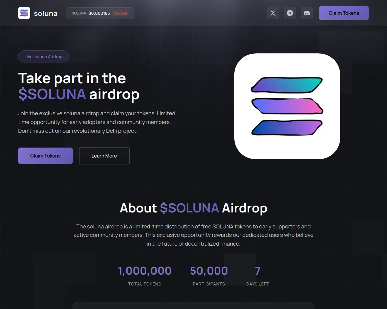 Screenshot of events-soluna.fun