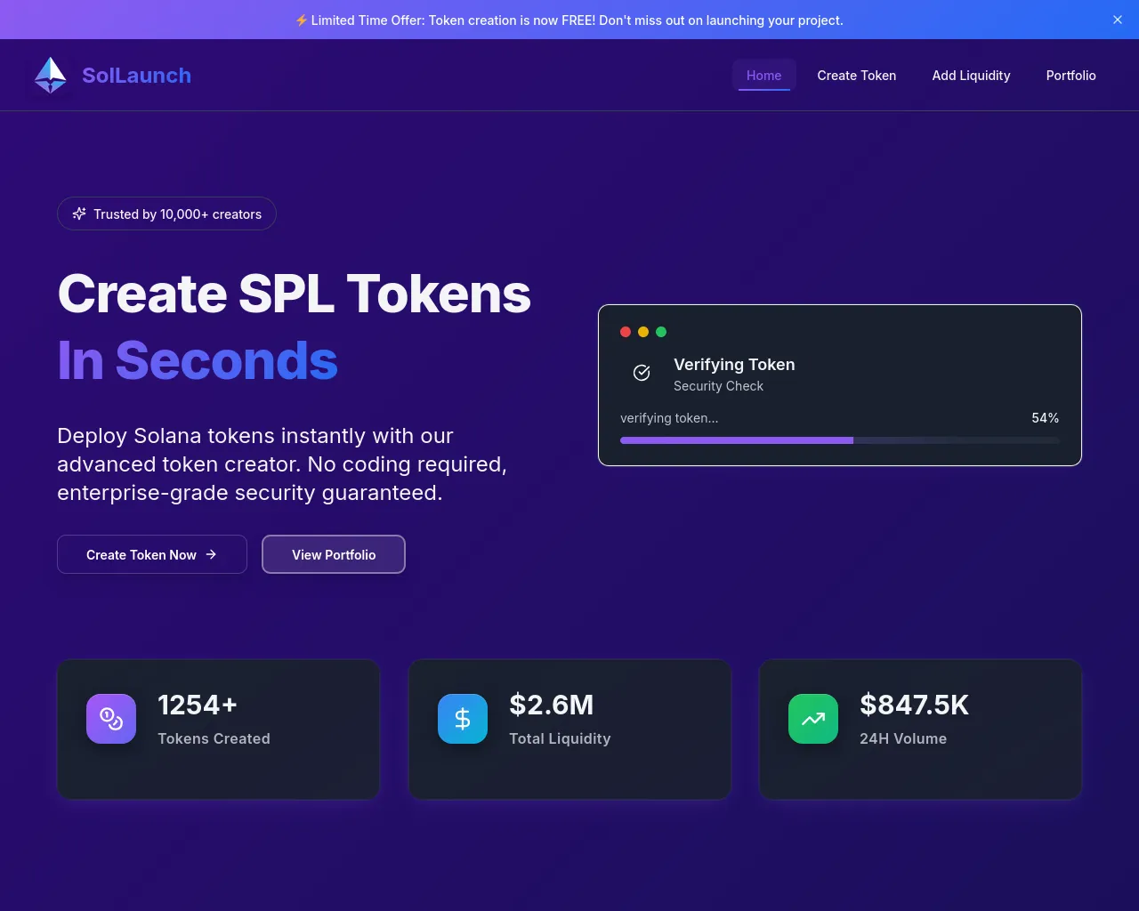 Screenshot of sollaunch.win
