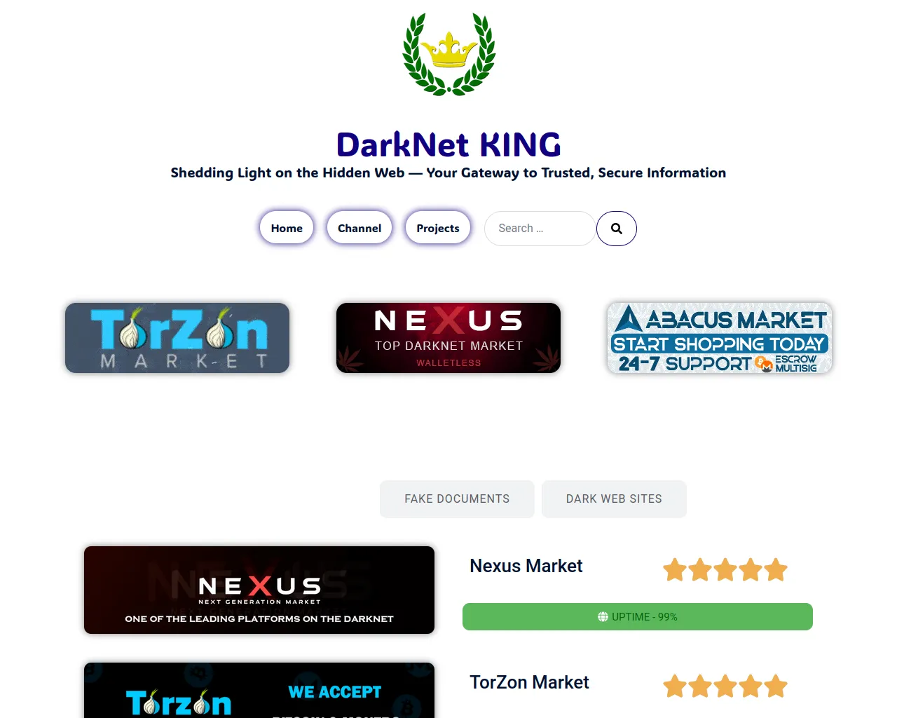 Screenshot of darknetking.com