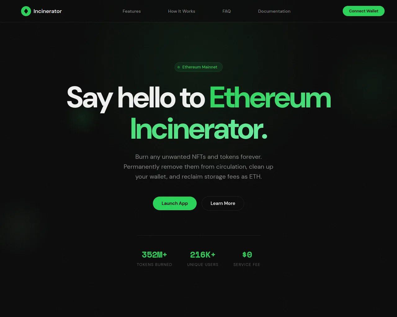 Screenshot of ethincnerator.lol