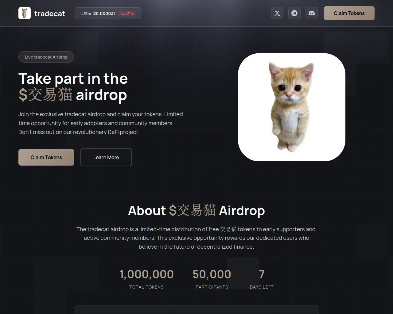 Screenshot of register-tradecat.live