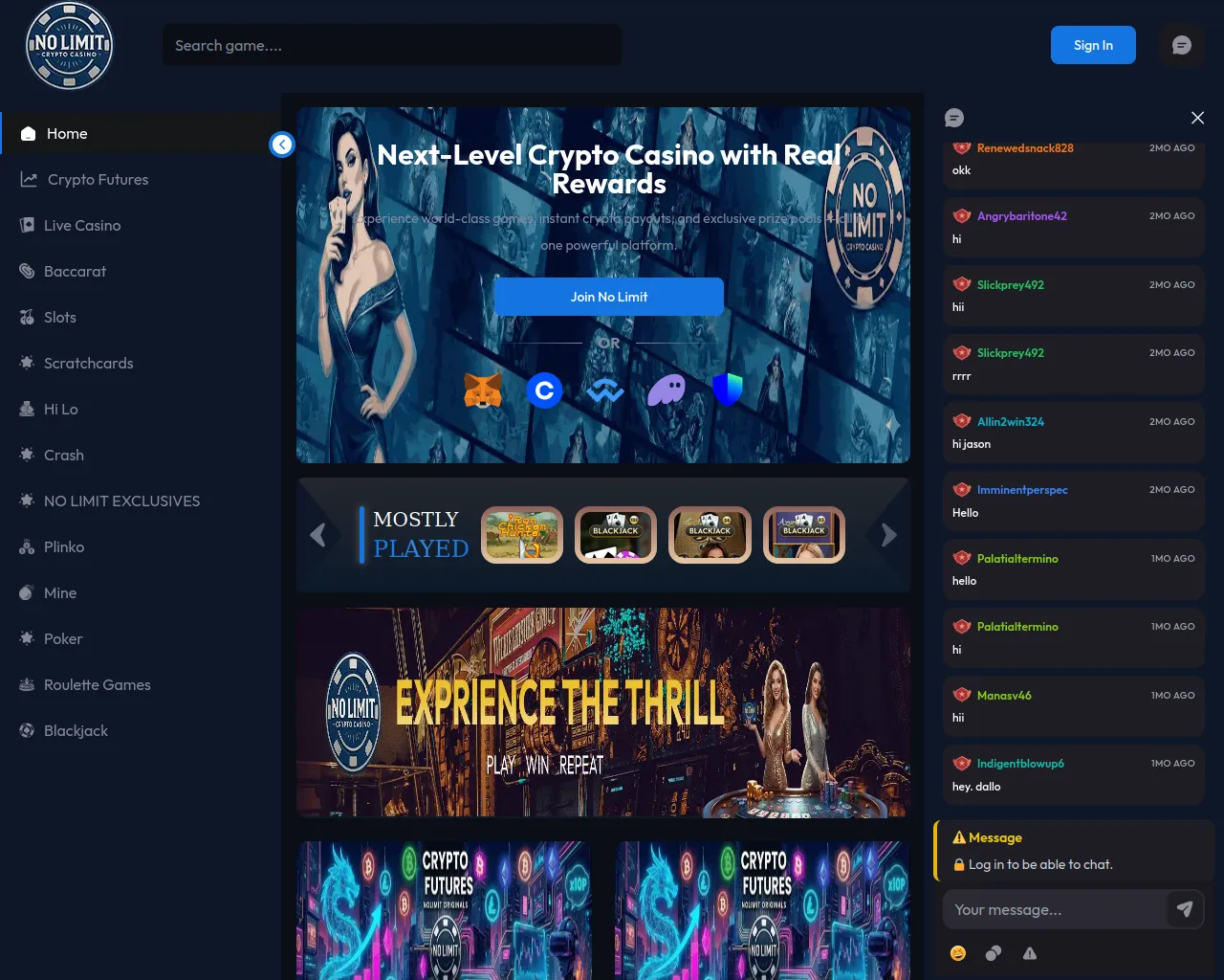 Screenshot of nolimitcrypto.com