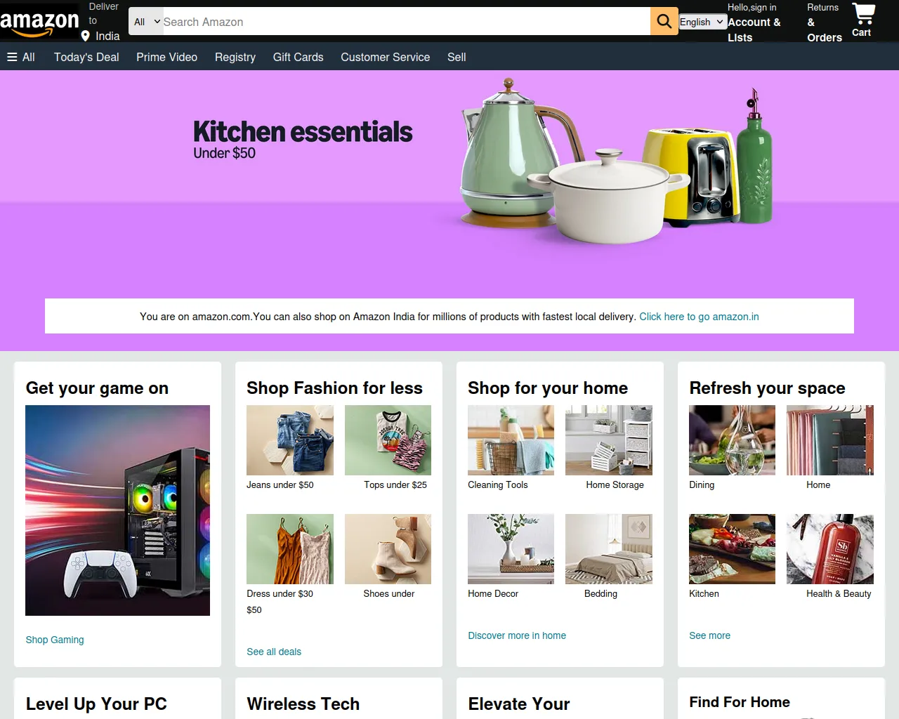 Screenshot of amazon-clone-lilac-iota.vercel.app