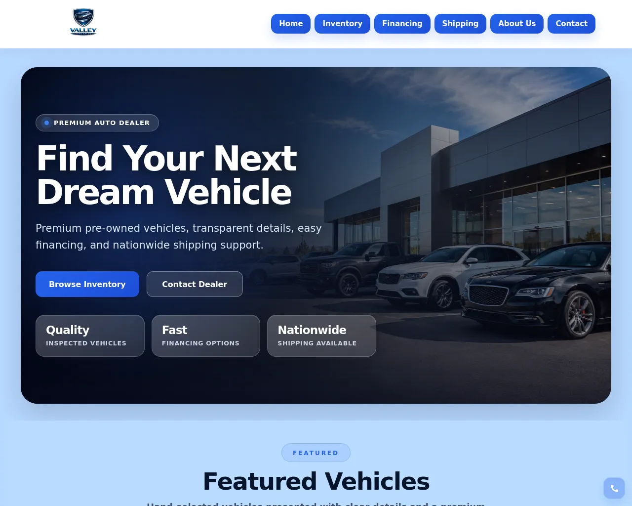 Screenshot of valley-auto-sales.com
