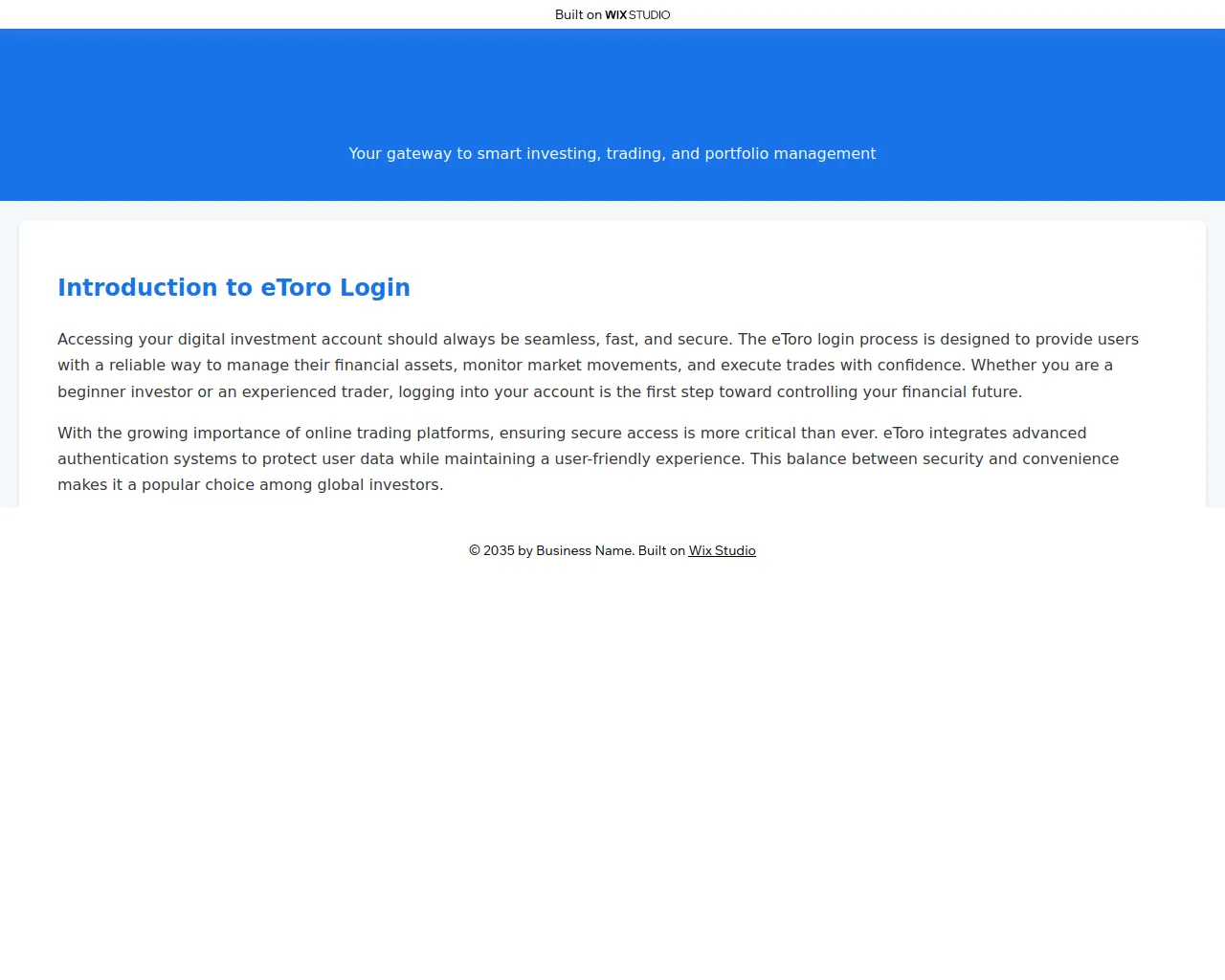 Screenshot of apps-ettoro-us.wixstudio.com