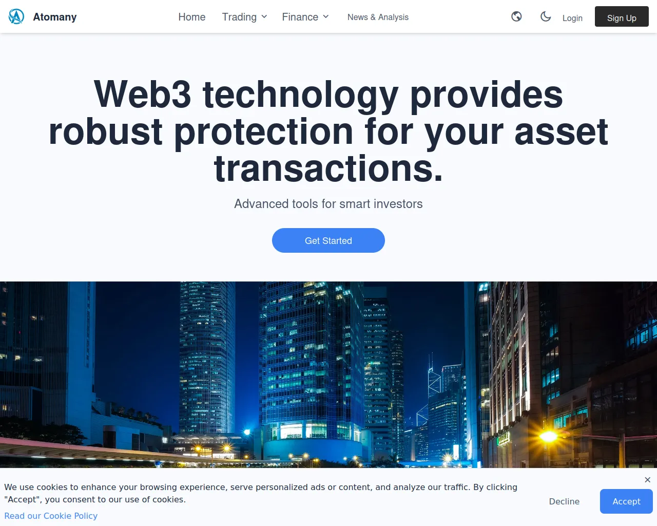 Screenshot of atomany.biz