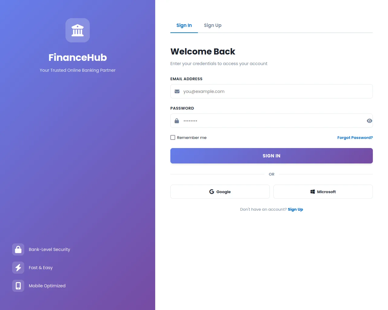 Screenshot of finance-hub-online.live