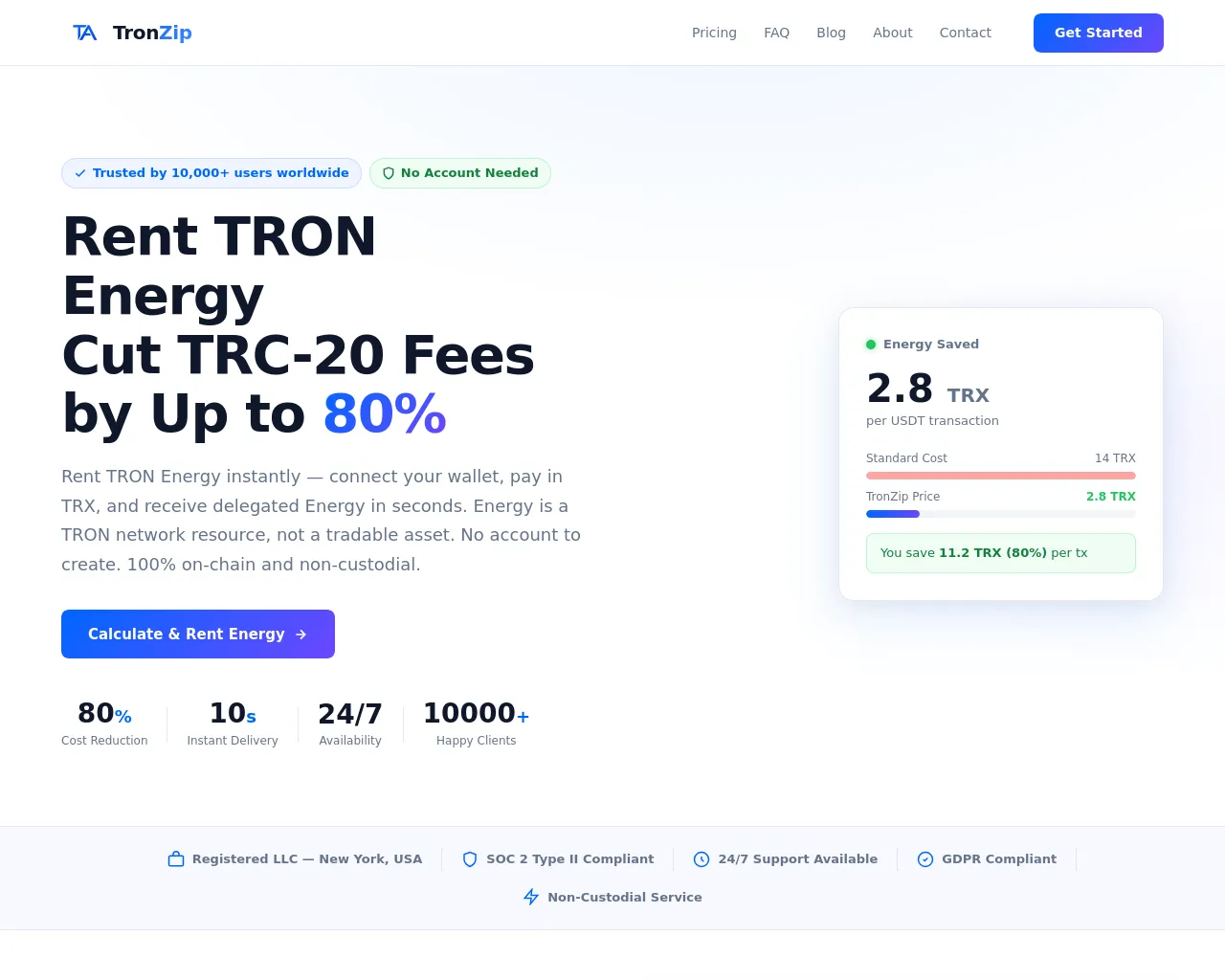 Screenshot of tronzip.com