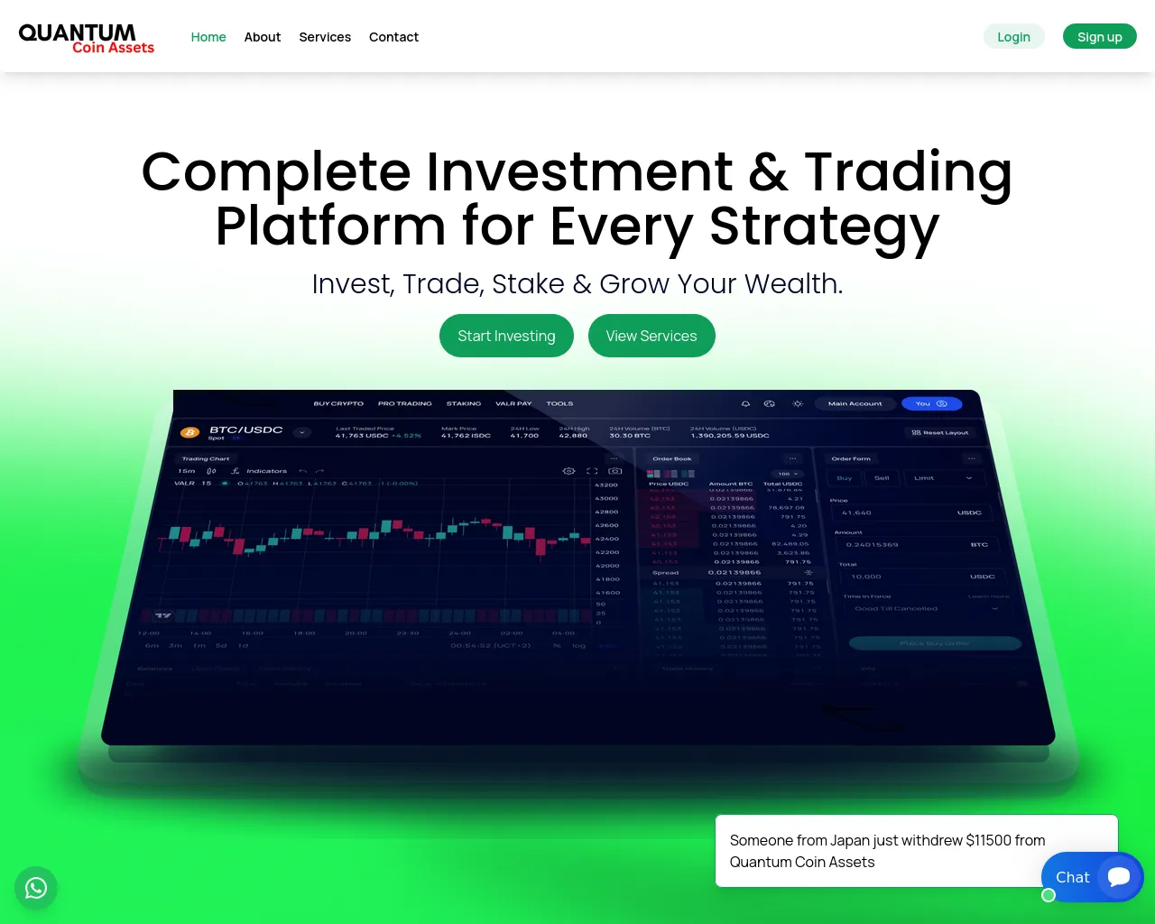 Screenshot of quantumcoinassets.com