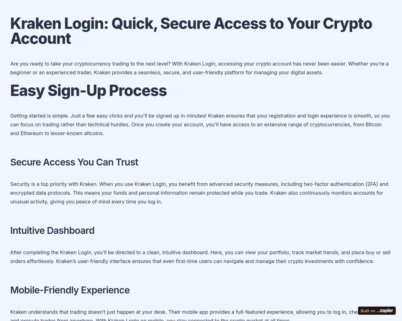 Screenshot of home-kracenn.zapier.app