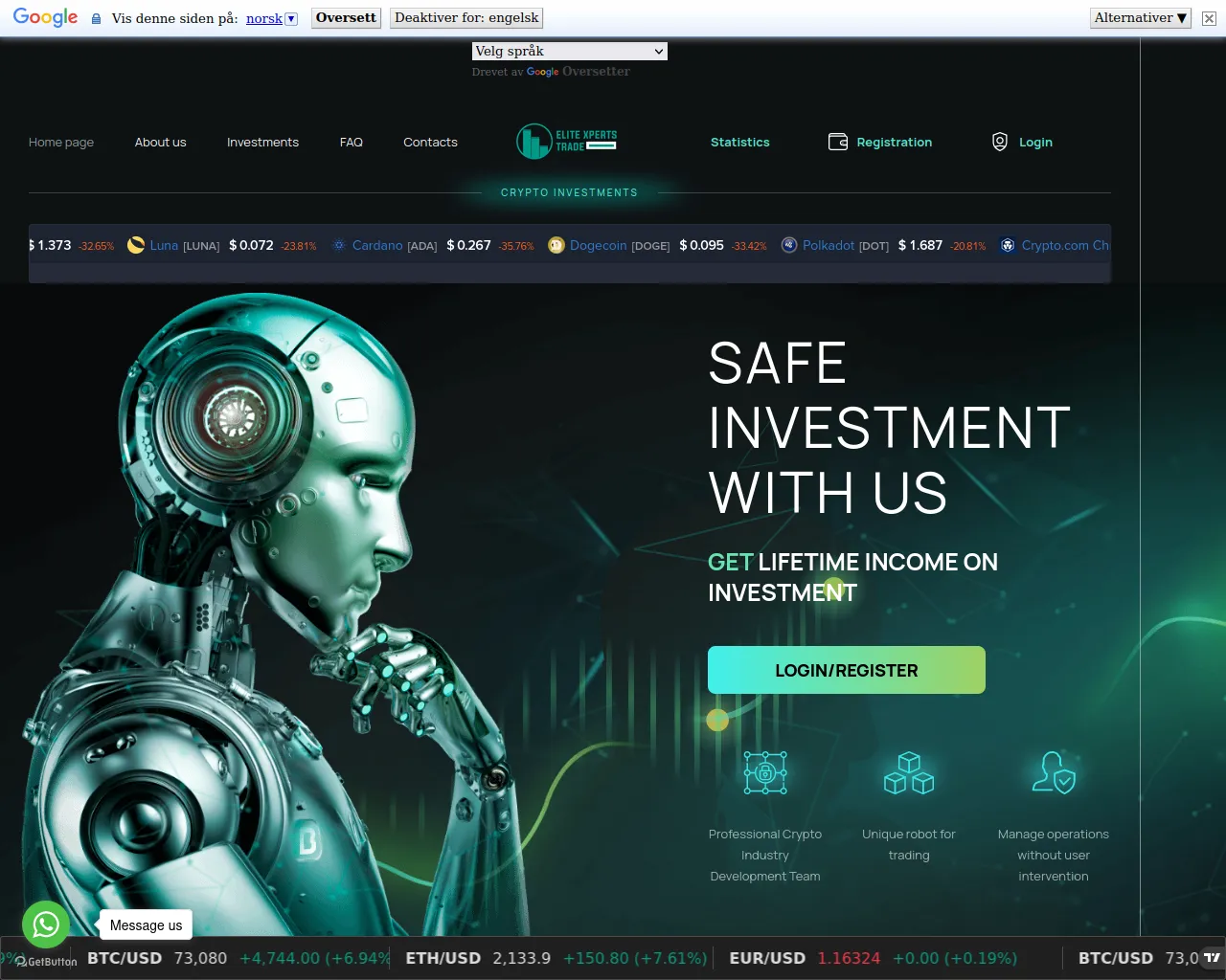 Screenshot of elitexpertstrade.live