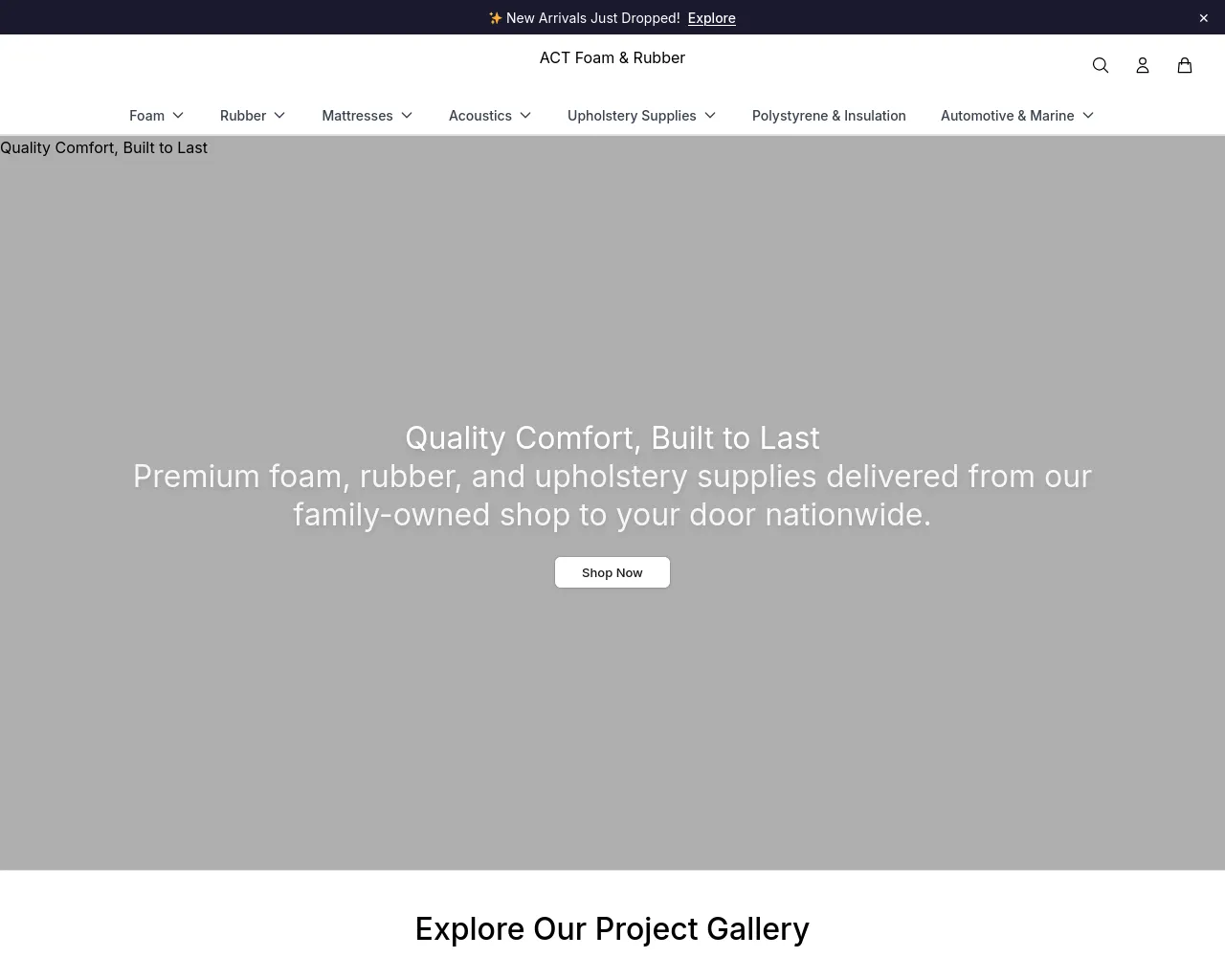 Screenshot of actfoamstorehouse.shop