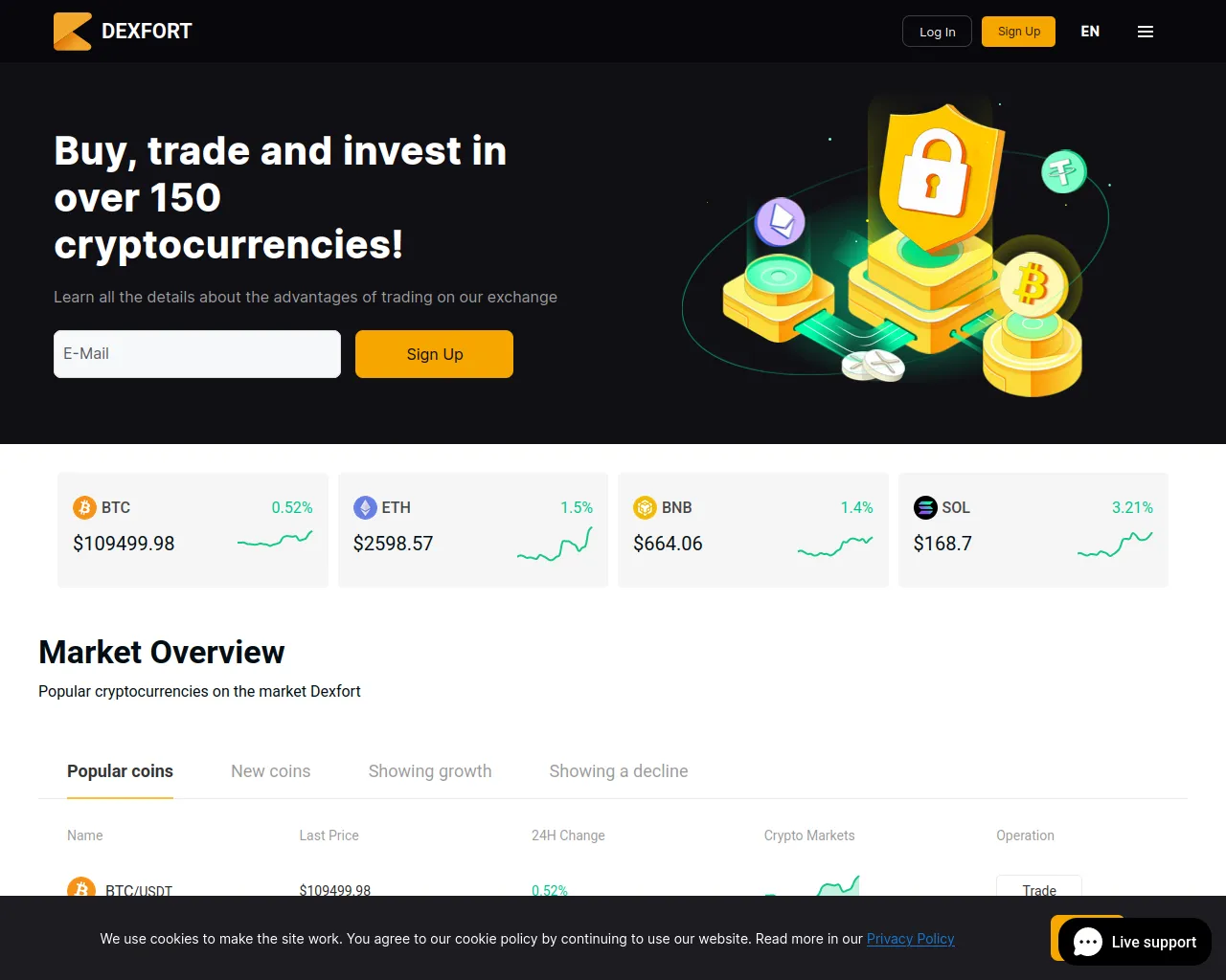 Screenshot of dexfort.io