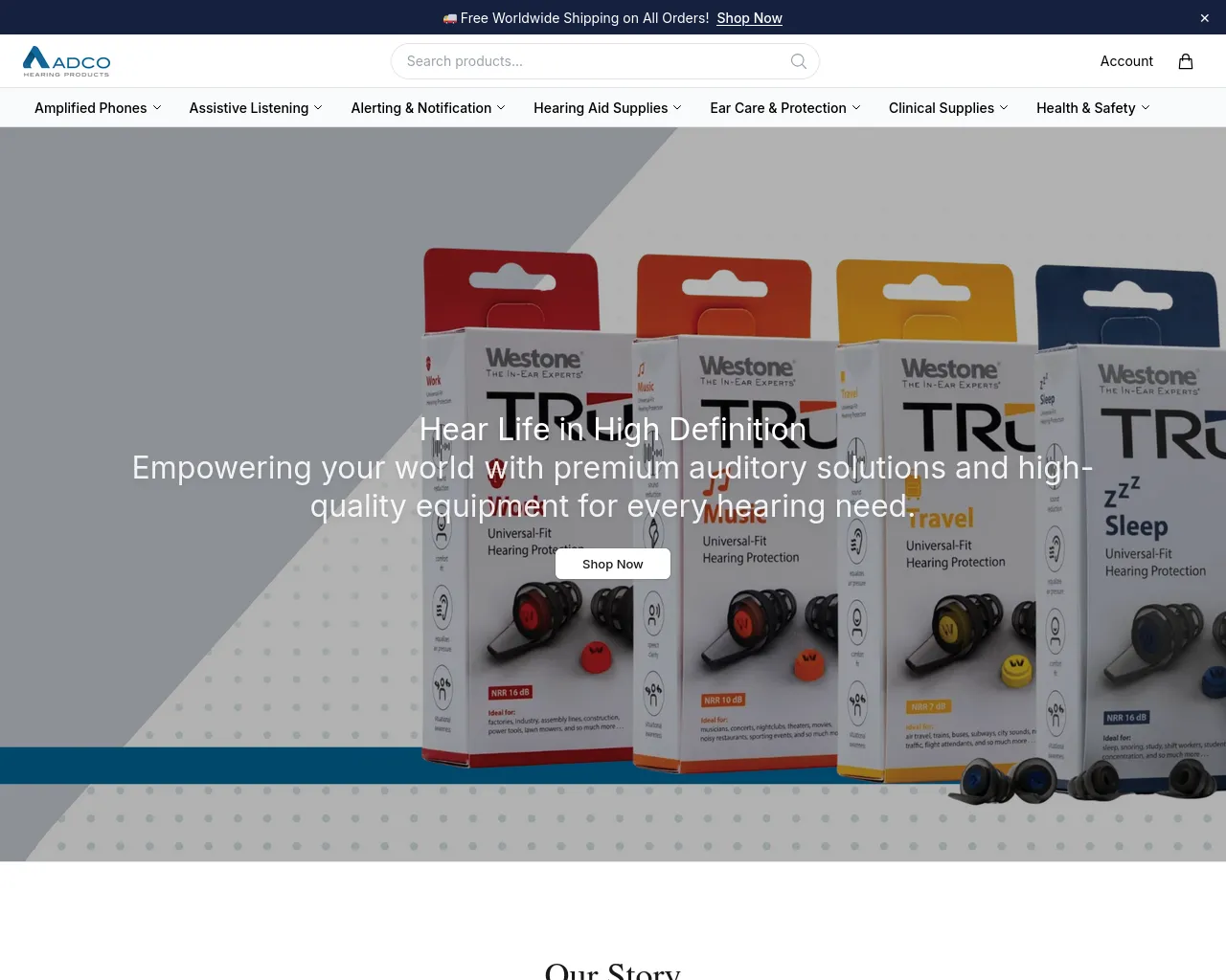 Screenshot of adcohearinghealth.shop