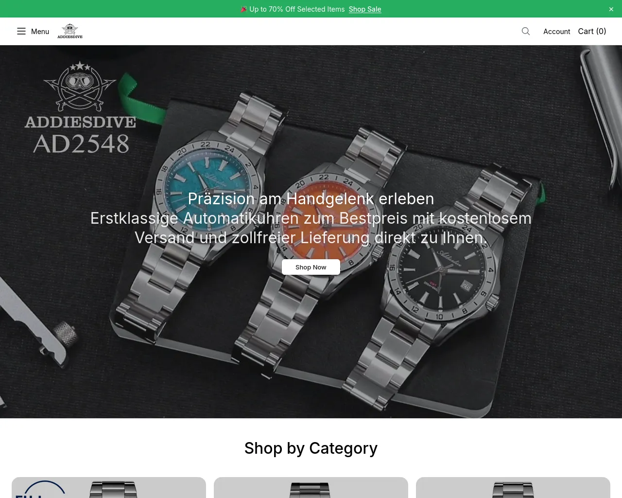 Screenshot of addiesdivewatchesstyle.shop