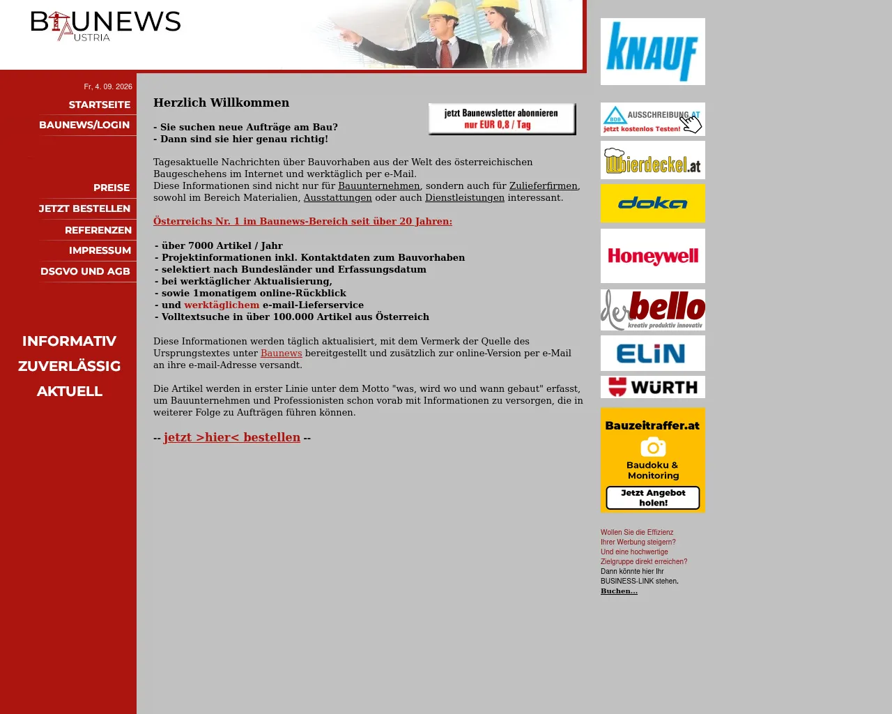 Screenshot of baunachrichten.at